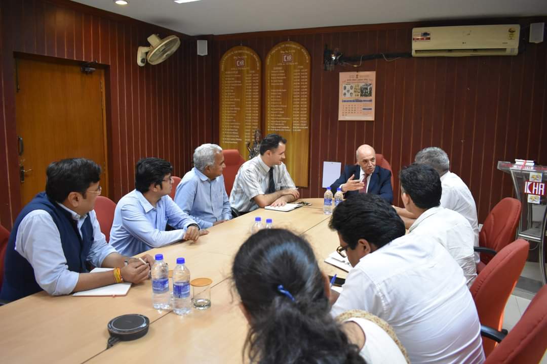 H. E. Mr. Abderrahmane BENGUERRAH, Ambassador of Algeria to India and Mr. Adel Bouda, Minister Counsellor and Deputy Head of Mission, visited Indian Council of Historical Research on Thursday (26 May 2022) . 