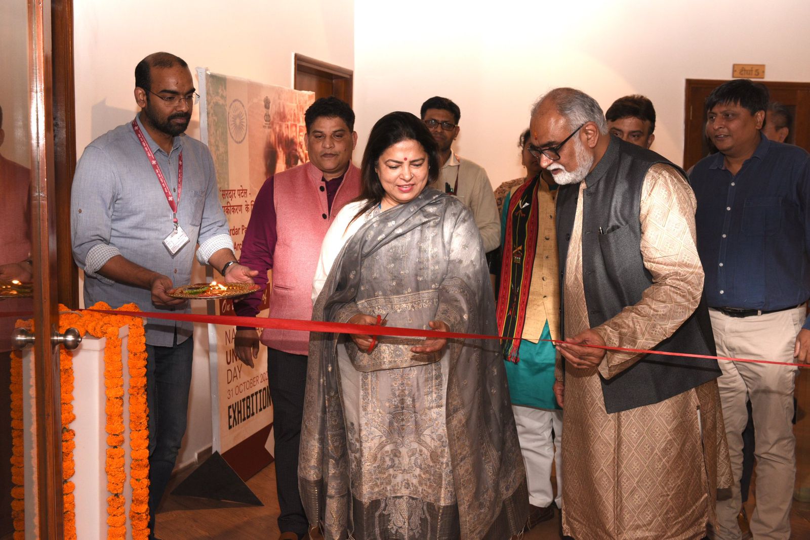 26 October: 2022 - ICHR  & IGNCA: Inauguration of the Exhibition on 'Sardar Vallabhai Patel: Architect of Unification to celebrate the 'National Unity Day' (31st October ) at the auspicious hands of Honourable Minister of State for External Affairs and Culture Smt. Meenakshi Lekhi ji at Sahitya Kala Academy. This in exhibition is curated by ICHR & IGNCA in Academic Collaboration under the leadership of Ministry of Education and Ministry of Culture.